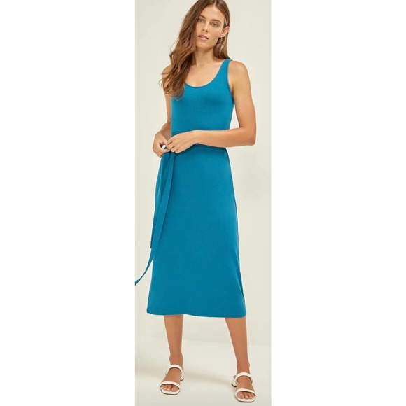 Three Dots Dresses & Skirts - THREEE DOTS WOMEN'S TIE TANK MAXI DRESS TEAL SIZE S NWT